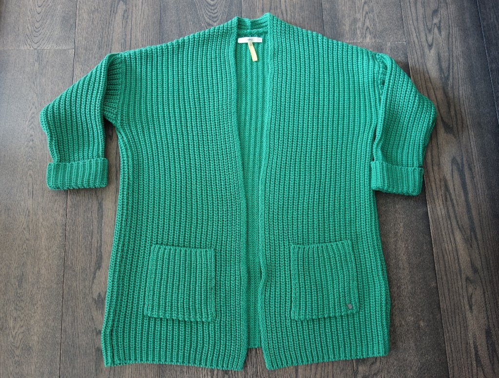 Gilet ouvert épais coton vert "BRAX", Brax, Envoi, Porté, Vert