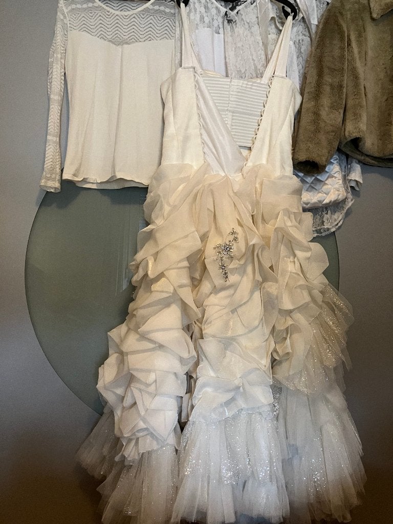 Mooi wit bruidskleed compleet 42/44, Ophalen, Zo goed als nieuw, Maat 42/44 (L), Kleding