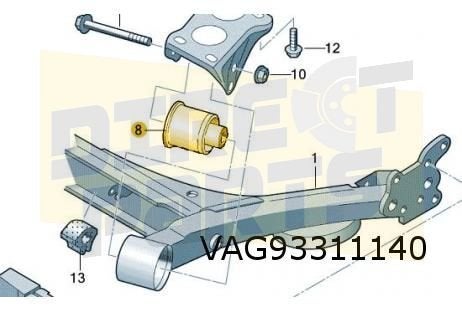 Audi, Seat, Volkswagen, Skoda Rubber - metaalsteun L/R tbv a, Neuf, -, -, Envoi