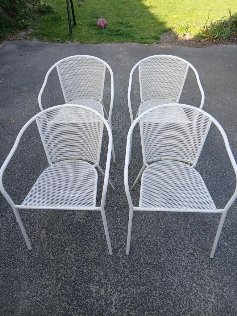 4 tuinstoelen ijzer- metaal, Enlèvement, Métal
