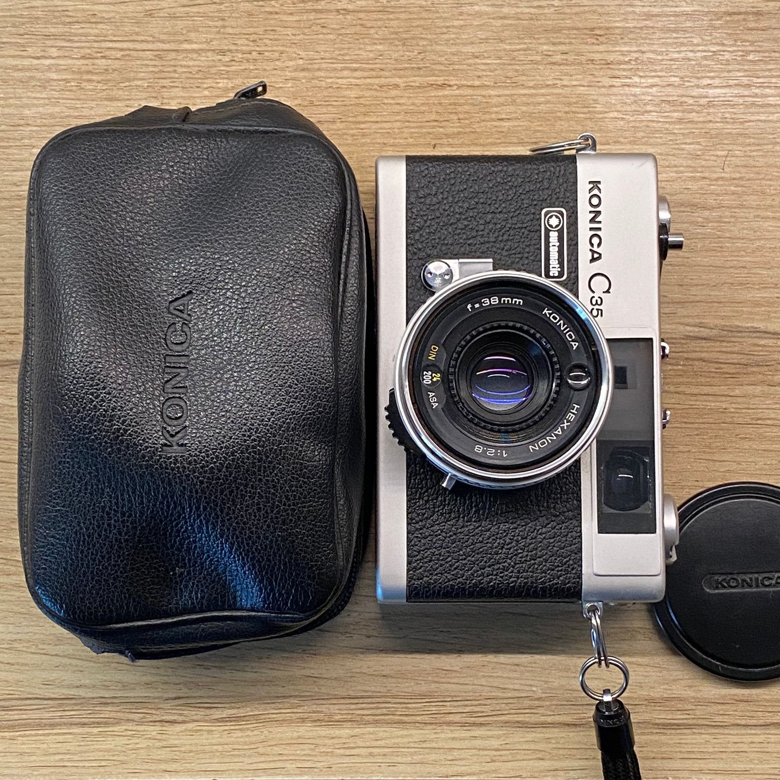 Konica C35 Automatic, Hexanon 38mm f2.8* als nieuw/nieuw., Ophalen of Verzenden, Nieuw, Compact, Konica