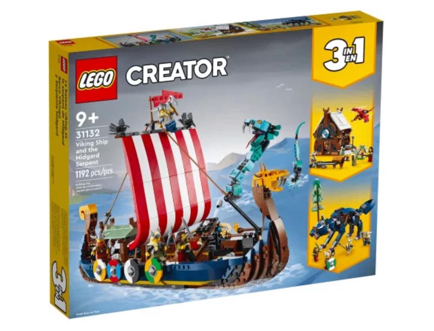 LEGO 31132 : VIKING SHIP and THE MIDGARD SERPENT (LEGO 3en1), Overige thema's, Ophalen of Verzenden, Zo goed als nieuw, Complete set