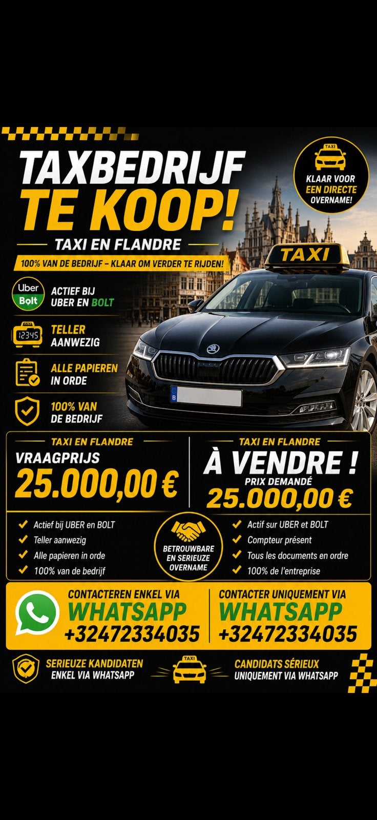 BV van TAXI over te nemen !