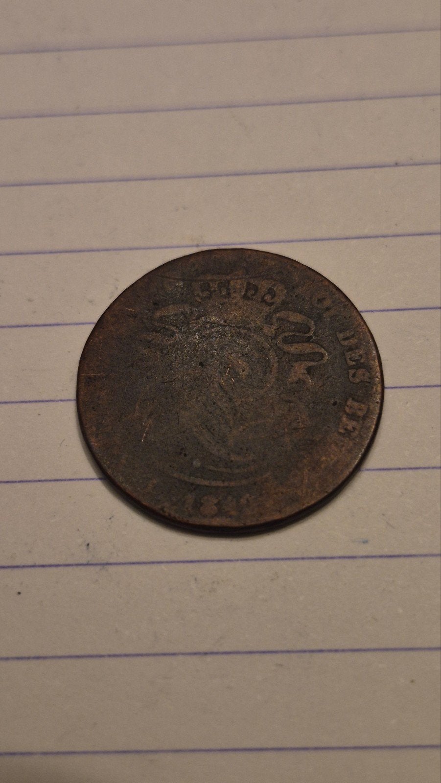 2 centiem koper leopold 1 van 1842 Frans, Timbres & Monnaies, Monnaies | Belgique, Enlèvement ou Envoi, Autre, Monnaie en vrac
