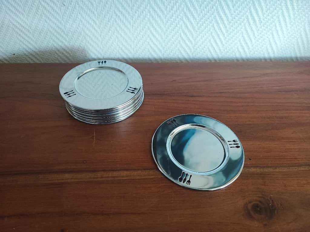 onderzetters inox 12 stuks, Enlèvement ou Envoi, Utilisé