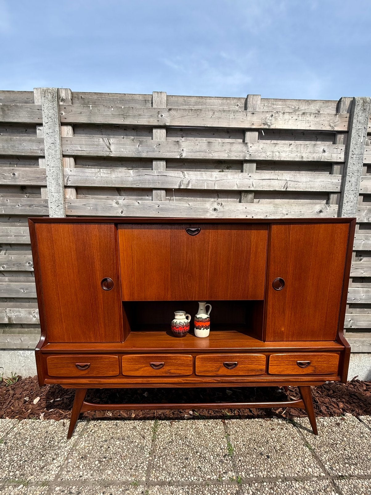 Louis van Teeffelen Teak Highboard  (number 17), Huis en Inrichting, Kasten | Dressoirs, Gebruikt, Ophalen