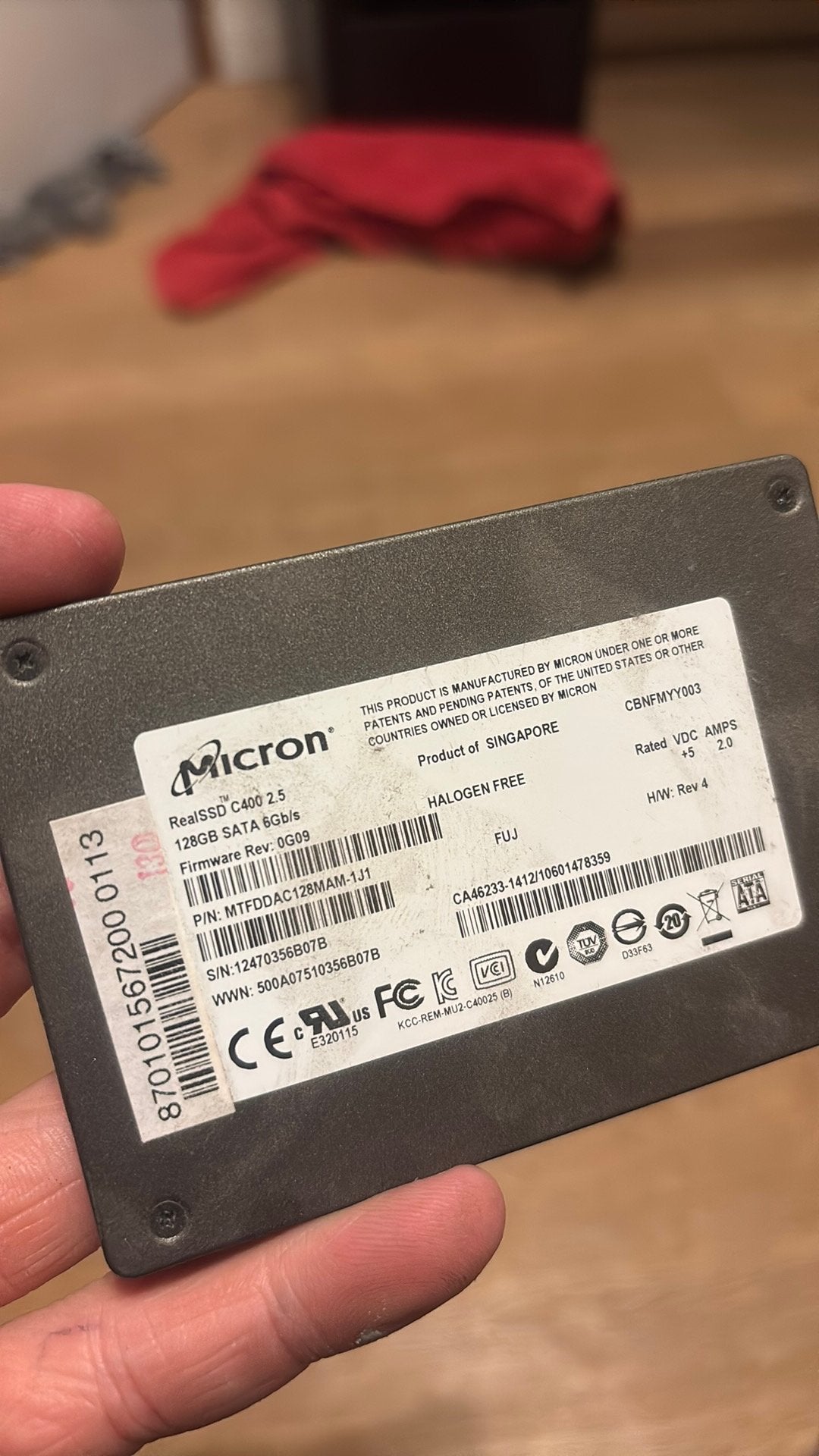 128gb sata ssd, Computers en Software, Ophalen, Zo goed als nieuw, SATA, SSD