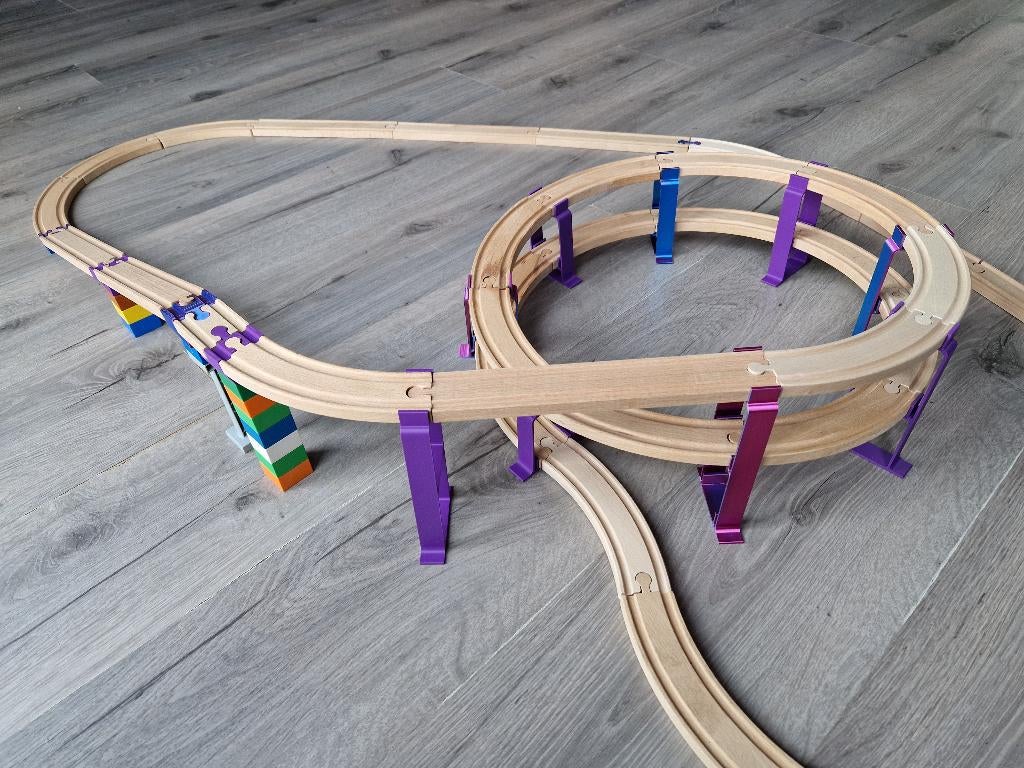 Spiraal adapterset (9 stuks) voor de houten treinbaan, Kinderen en Baby's, Speelgoed | Houten speelgoed, Nieuw, Overige typen