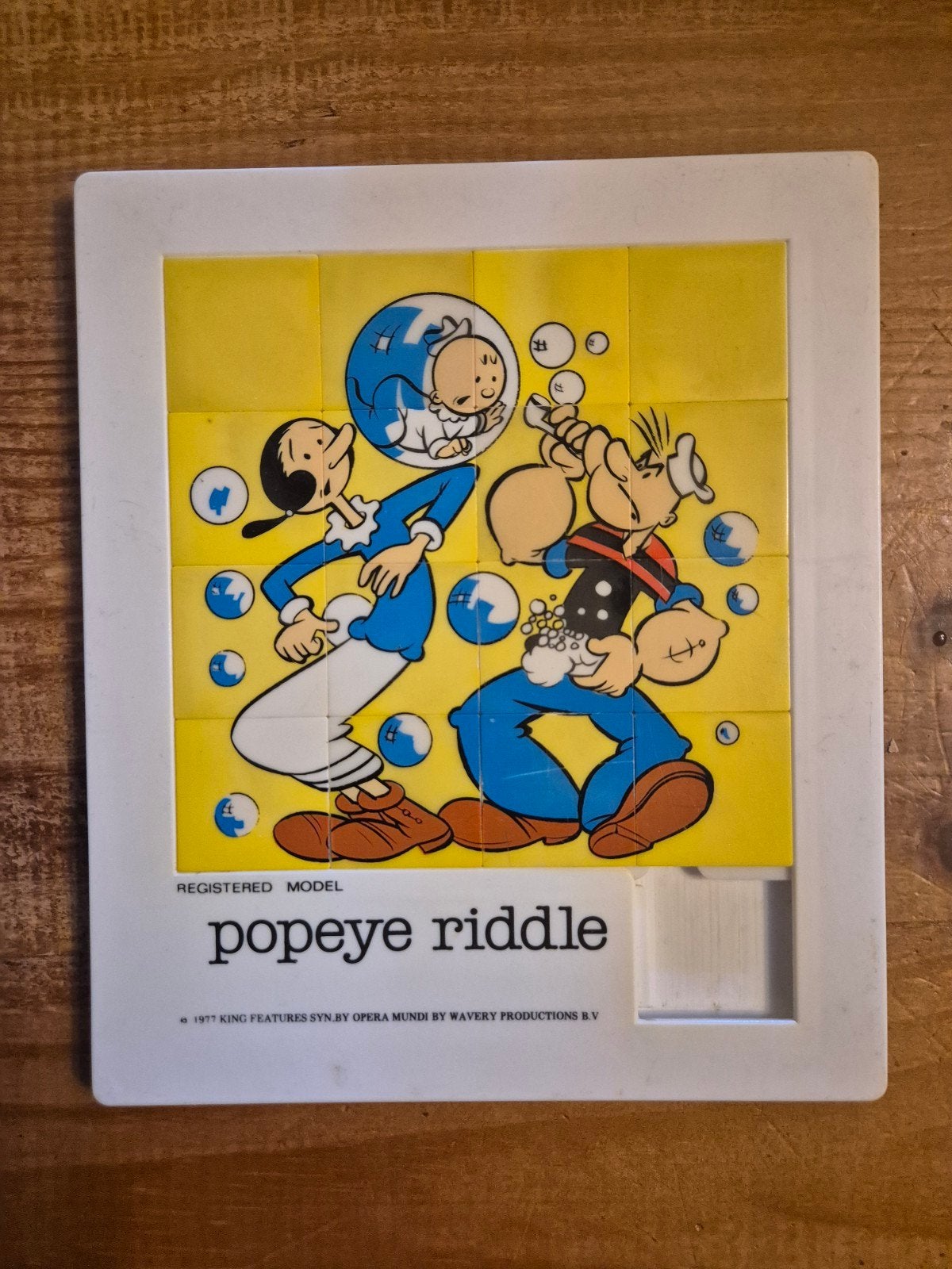 Vintage teaserspel van Popeye en Olive Riddle uit 1977, Ophalen of Verzenden, Gebruikt