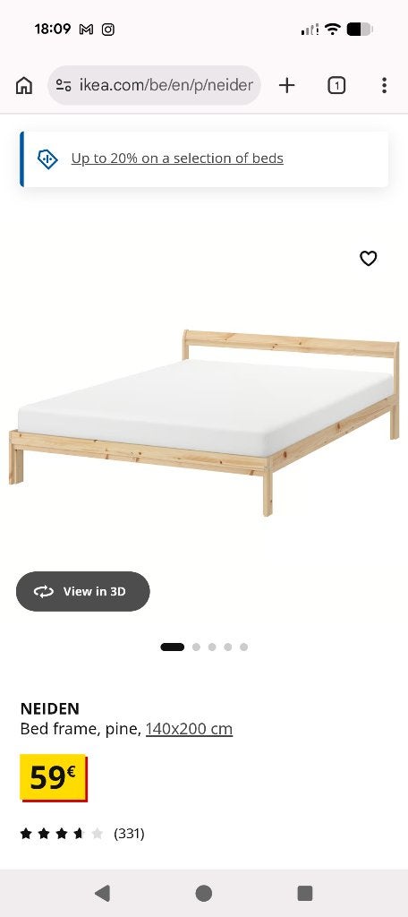 Gratis bedframe, Huis en Inrichting, Slaapkamer | Matrassen en Bedbodems, Ophalen, Gebruikt, 140 cm, Twijfelaar
