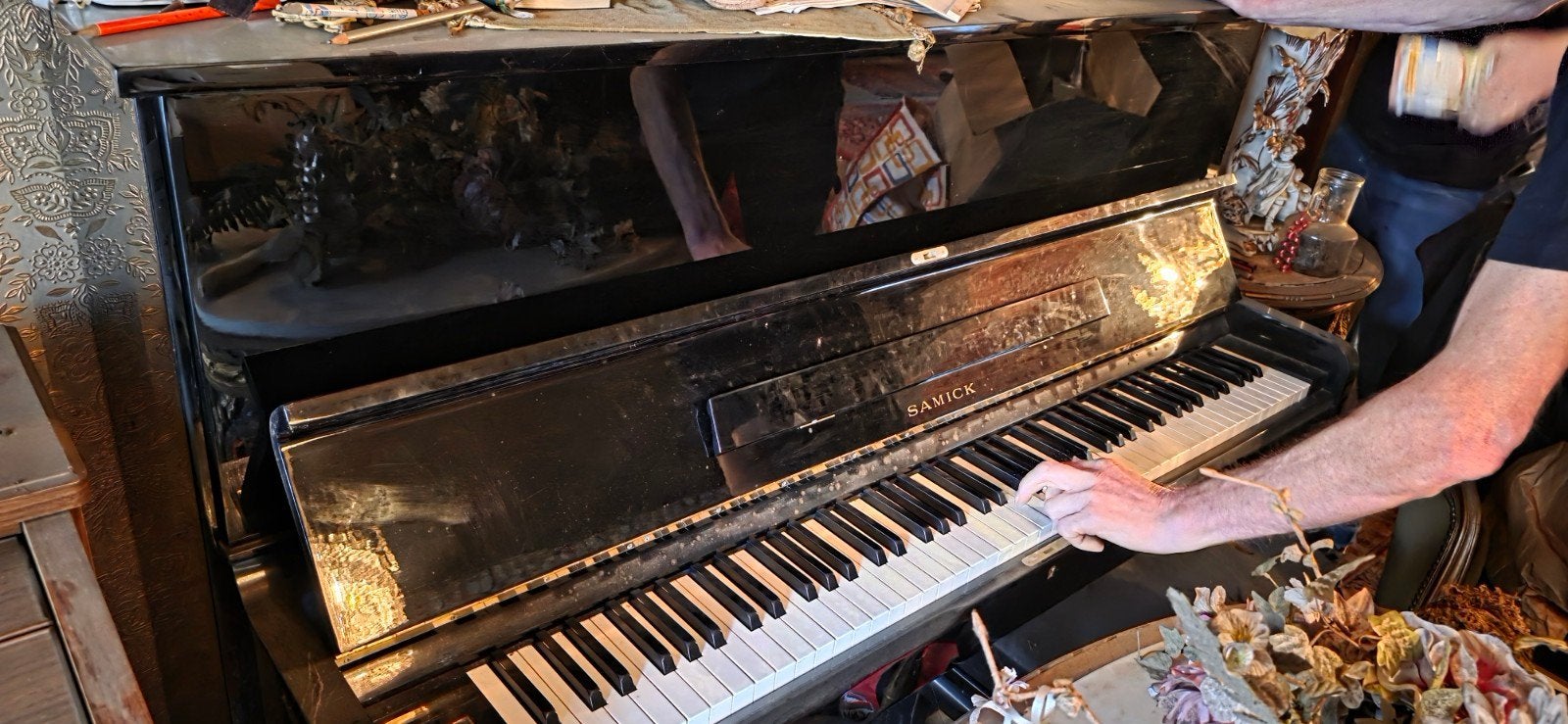Piano merk Samick, Musique & Instruments, Enlèvement, Utilisé, Noir, Piano