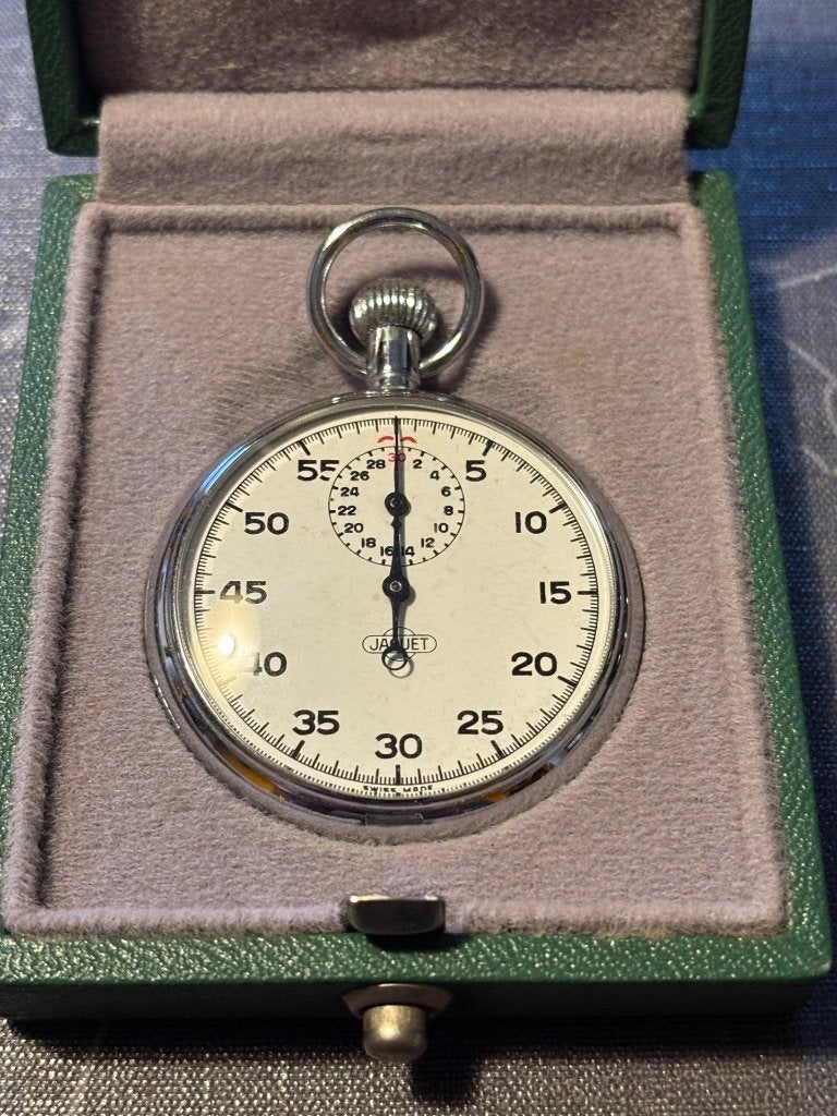 Chronomètre Jaquet- Avec son écrin, Jaquet, Comme neuf, Enlèvement, Blanc