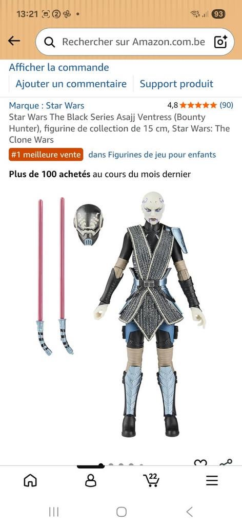 🏵️ ✨️ Star wars Black Series Asajj Ventress lot 2 figurine, Enlèvement, Utilisé, Réglable en profondeur