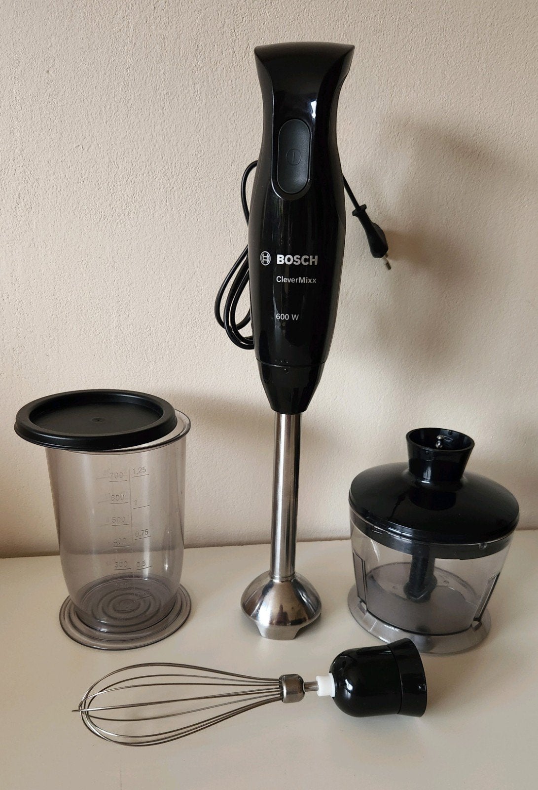 Mixeur Bosch CleverMixx 600W + accesoires, Moins de 1 litre, Enlèvement ou Envoi, Utilisé, 1 vitesse