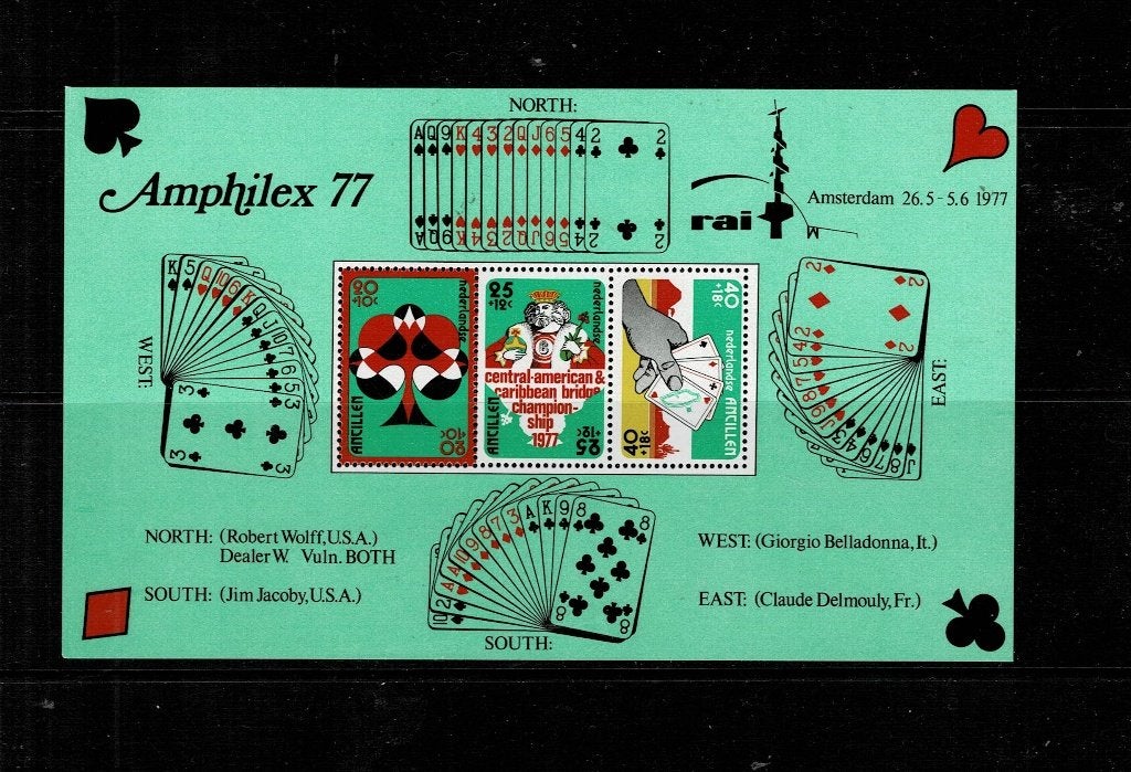 AMERIQUE ANTILLES NÉERLANDAISES JEU DE CARTES 1 BL X 3 TIMBR, Enlèvement, Non oblitéré, Amérique du Nord
