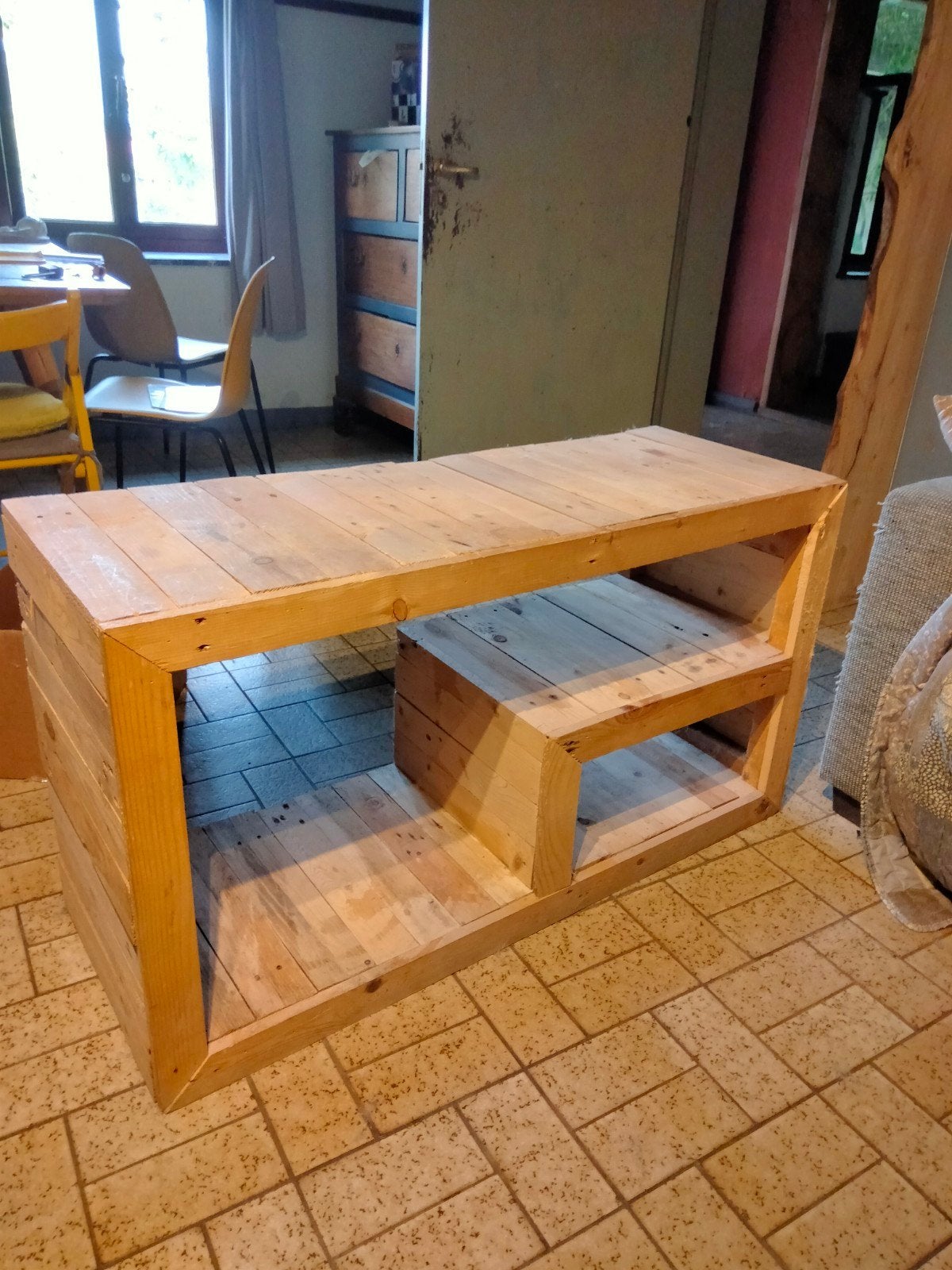 meuble TV en bois , aspect brut, Enlèvement