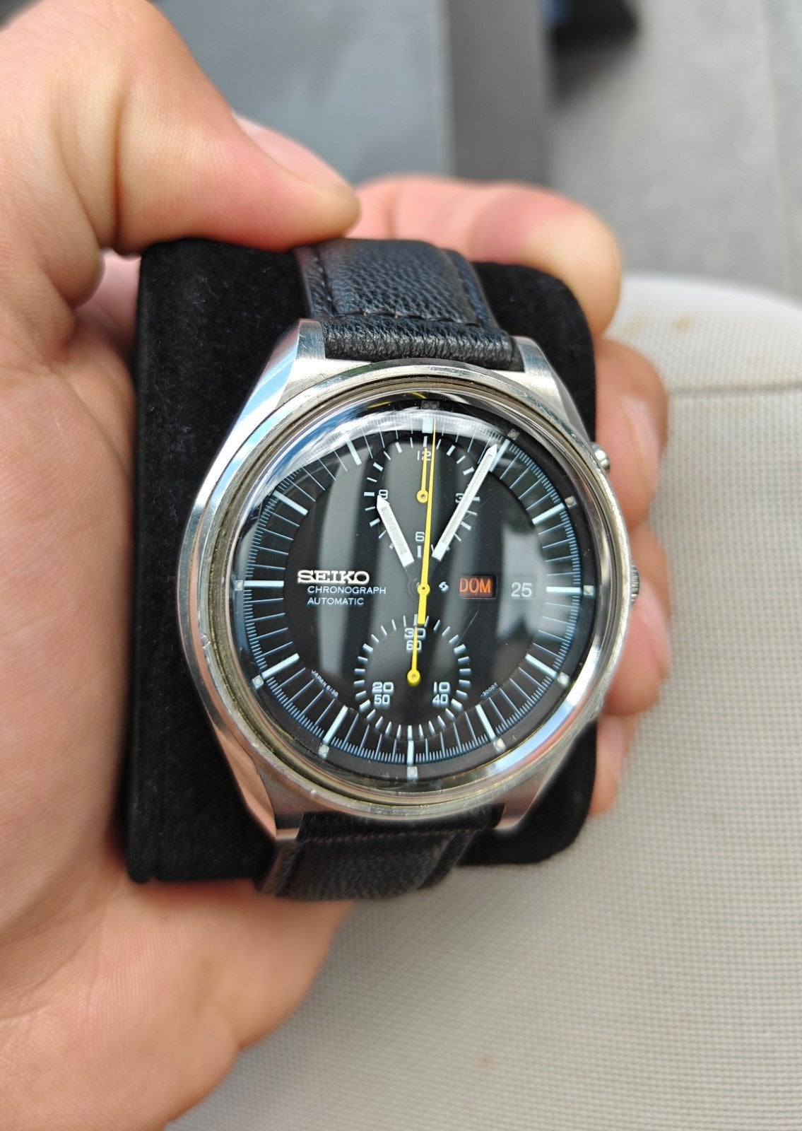 Seiko JUMBO chronographe, Bijoux, Sacs & Beauté, Enlèvement ou Envoi, Cuir, Seiko