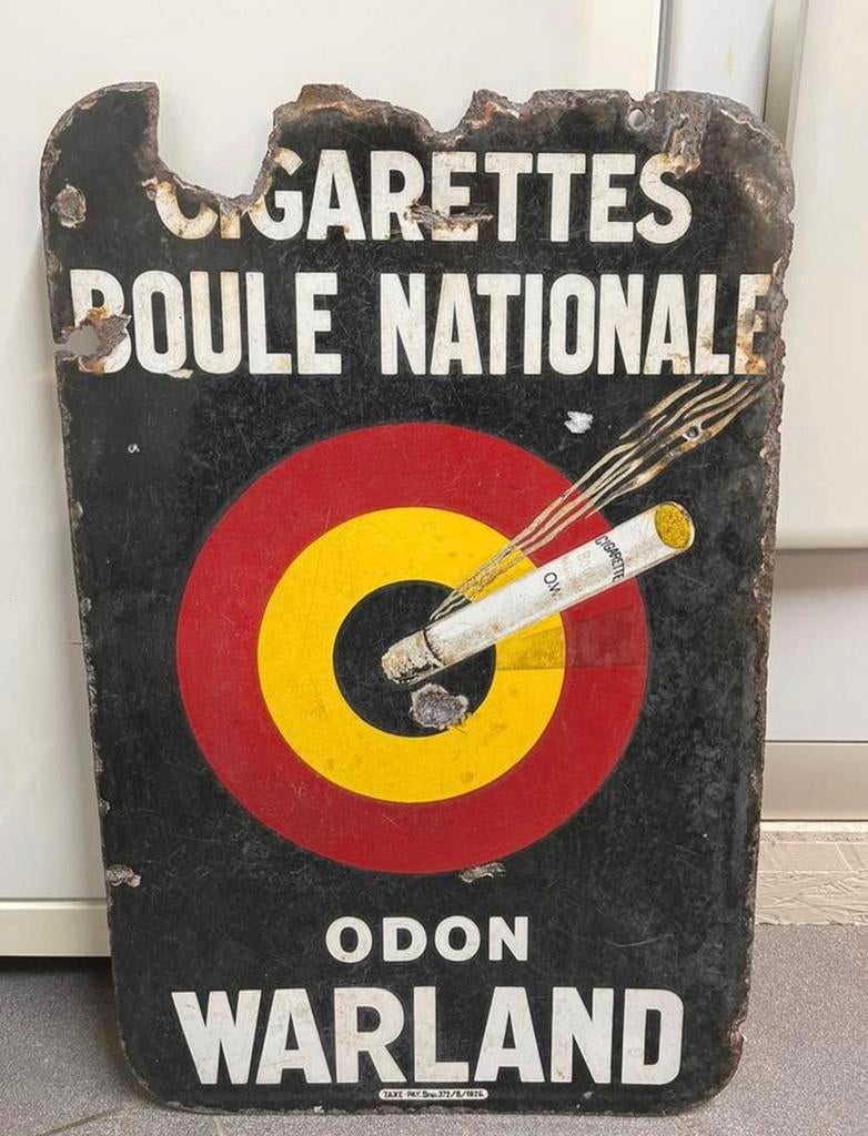 boule nationale odon warland emaille 1926 Doube side, Verzamelen, Ophalen of Verzenden
