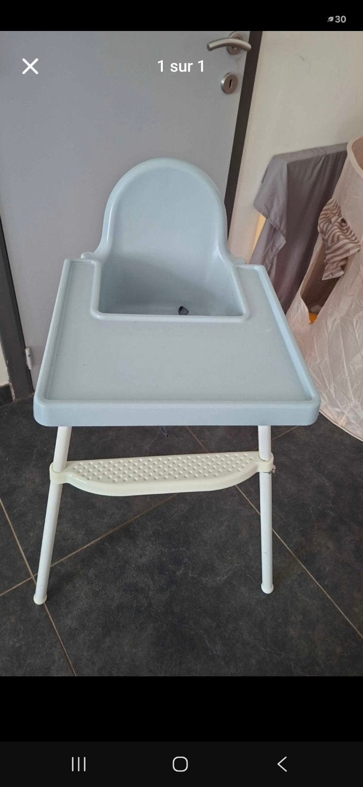 chaise haute, Enlèvement