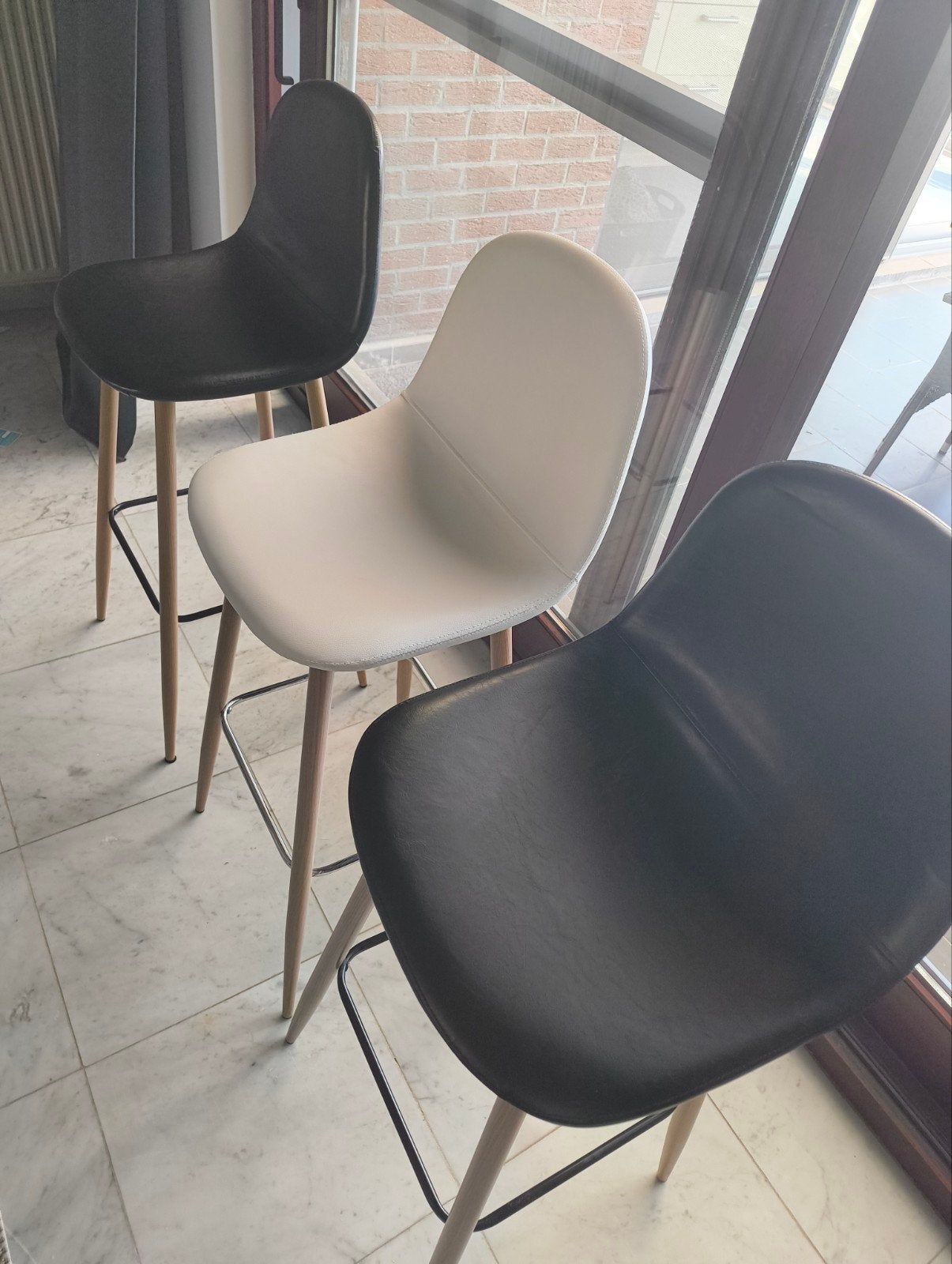3 bar stoelen, Huis en Inrichting, Stoelen, Ophalen, Kunststof, Drie, Zwart