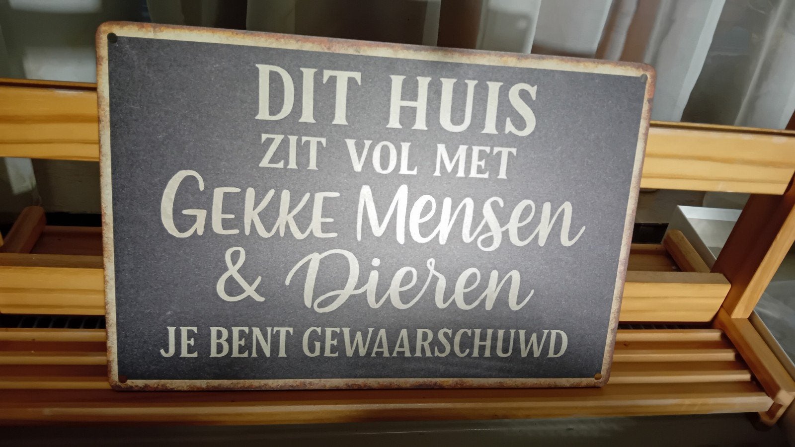 gek tekstbord voor zotte mensen, Tekstbord, Ophalen of Verzenden, 30 cm, 40 cm