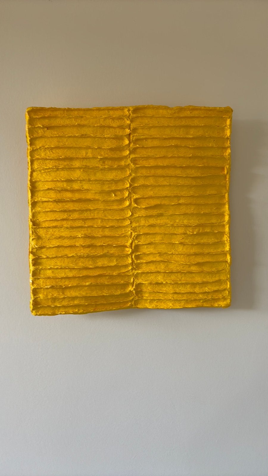 Jan schoonhoven jr compositie in geel 37x37cm, Antiek en Kunst, Ophalen of Verzenden
