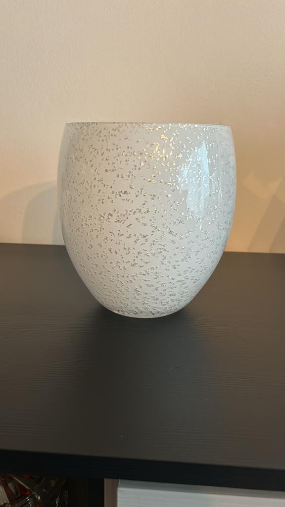 Vase blanc en verre soufflé bouche, Wit, Nieuw, Ophalen of Verzenden, Glas