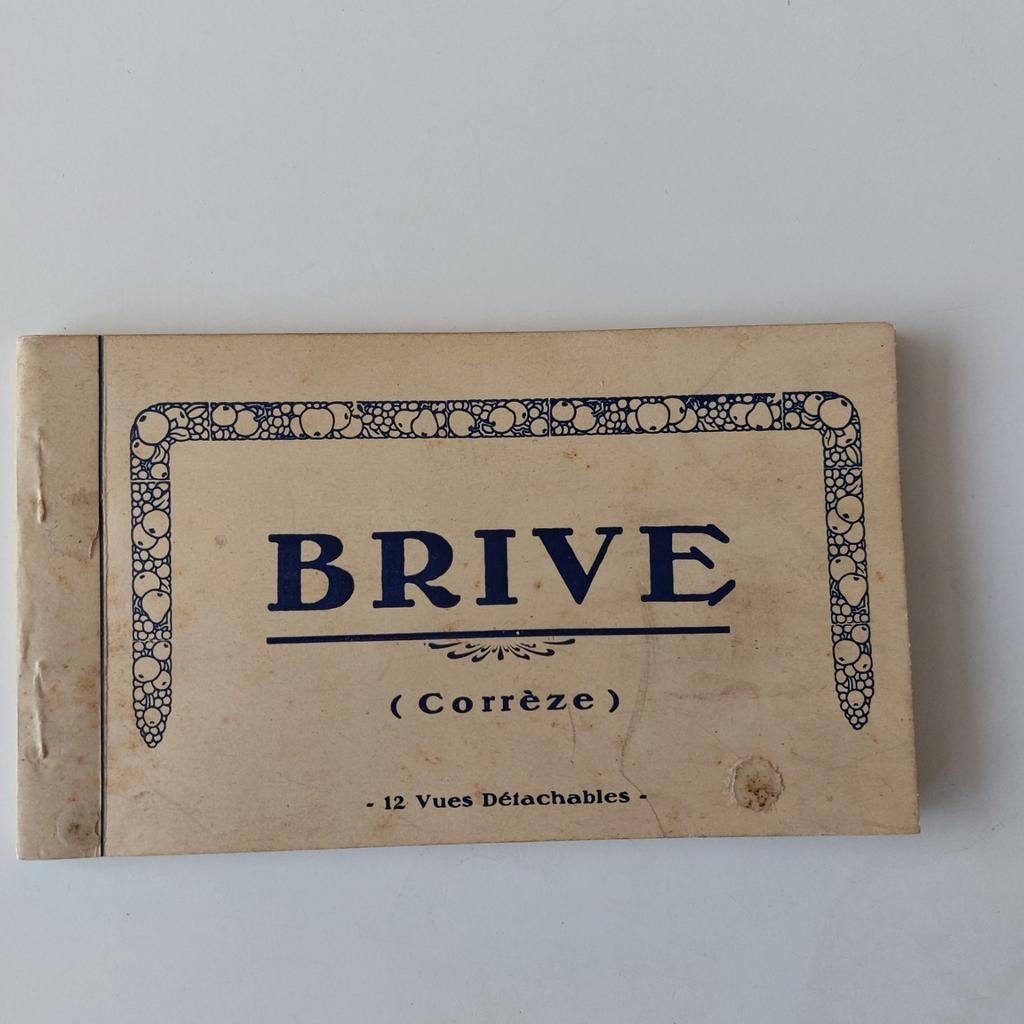 Oud boekje met 12 oude postkaarten van Brive- Corrèze, Verzamelen, Ophalen