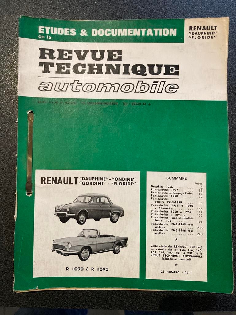 Technische beoordeling van de auto Renault Dauphine/Florida, Ophalen of Verzenden