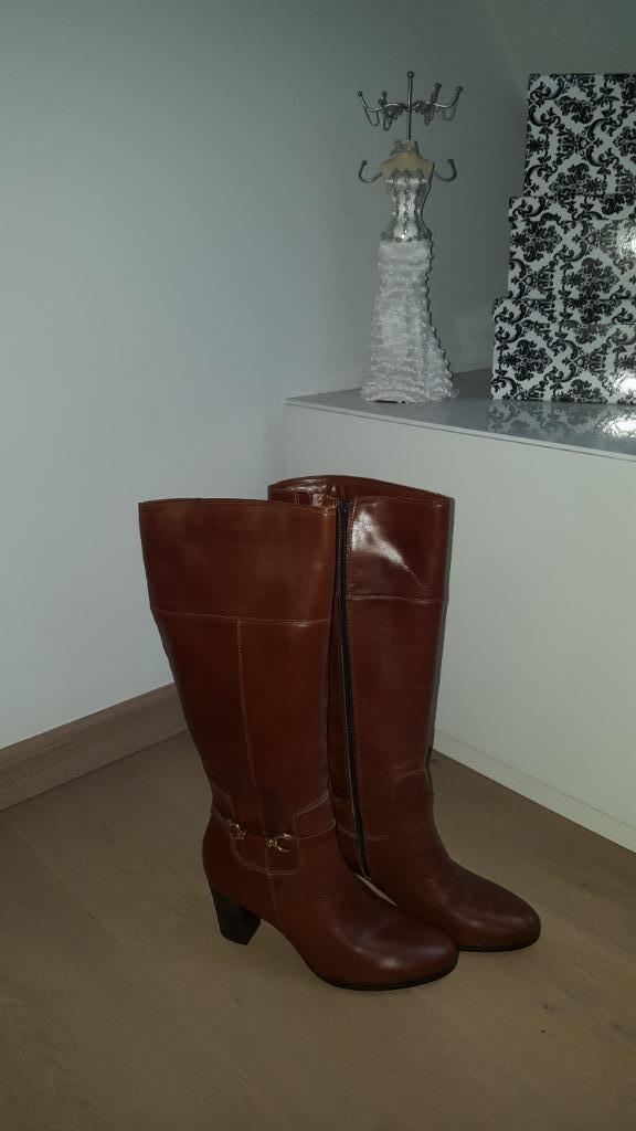 Nieuwe lederen laarzen maat 39 merk Rizzoli, Kleding | Dames, Schoenen, Hoge laarzen, Bruin, Nieuw, Ophalen of Verzenden