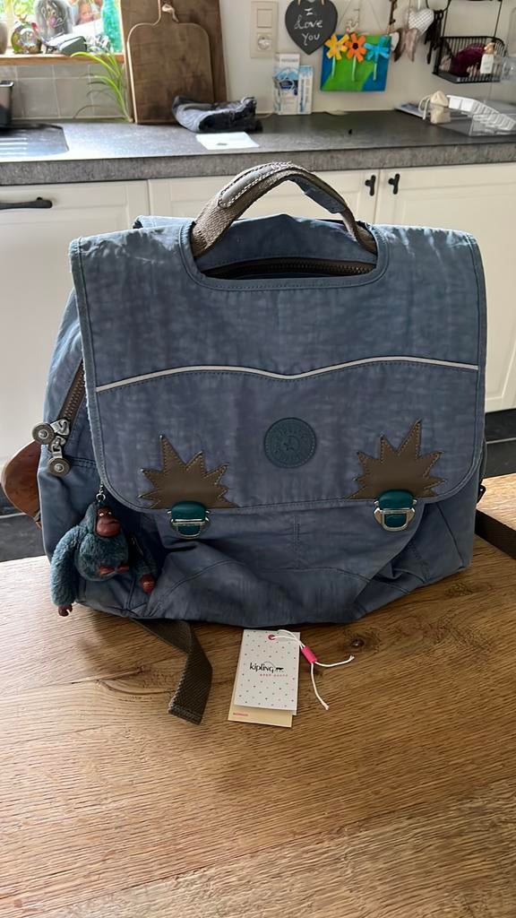 Cartable Kipling bleu. Très bonne condition., Enlèvement ou Envoi, 30 à 40 cm, Comme neuf, Bleu
