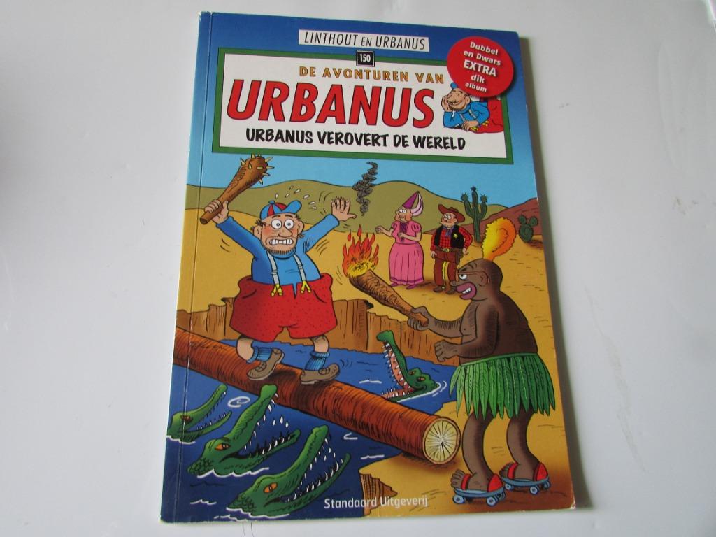 URBANUS VEROVERT DE WERELD, DUBBEL EN DWARS, Boeken, Stripverhalen, Zo goed als nieuw, Eén stripboek, Ophalen of Verzenden