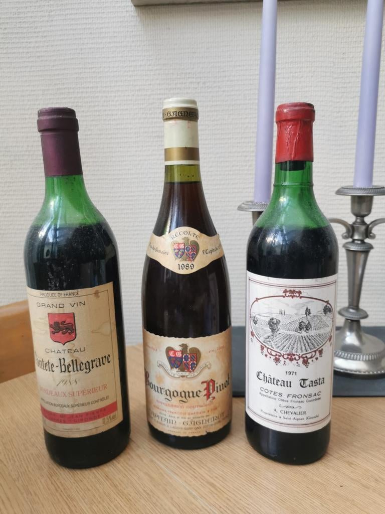 Lot van 3 vintage flessen wijn, Enlèvement, Comme neuf, Vin rouge