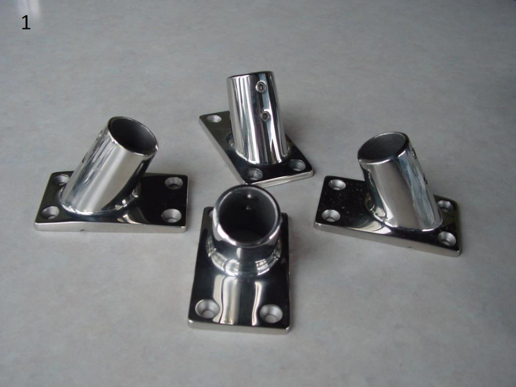 RVS 316 Railing | Voet | Rechthoekig | 60 graden | dia.22m, Ophalen of Verzenden, Nieuw, Dekbeslag, Zeilboot of Motorboot