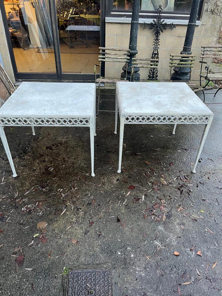 Marmeren tafels met ijzeren ( zink ) onderstel, Ophalen