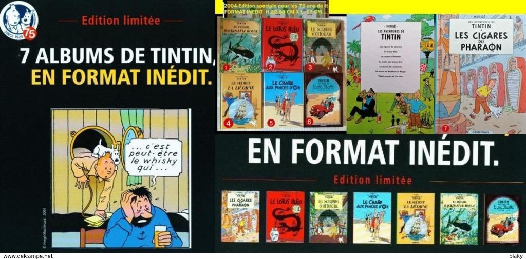 2004 - 7 album FORMAT INEDIT SERIE COMPLETE, Envoi, Tintin, Neuf, Livre ou Jeu
