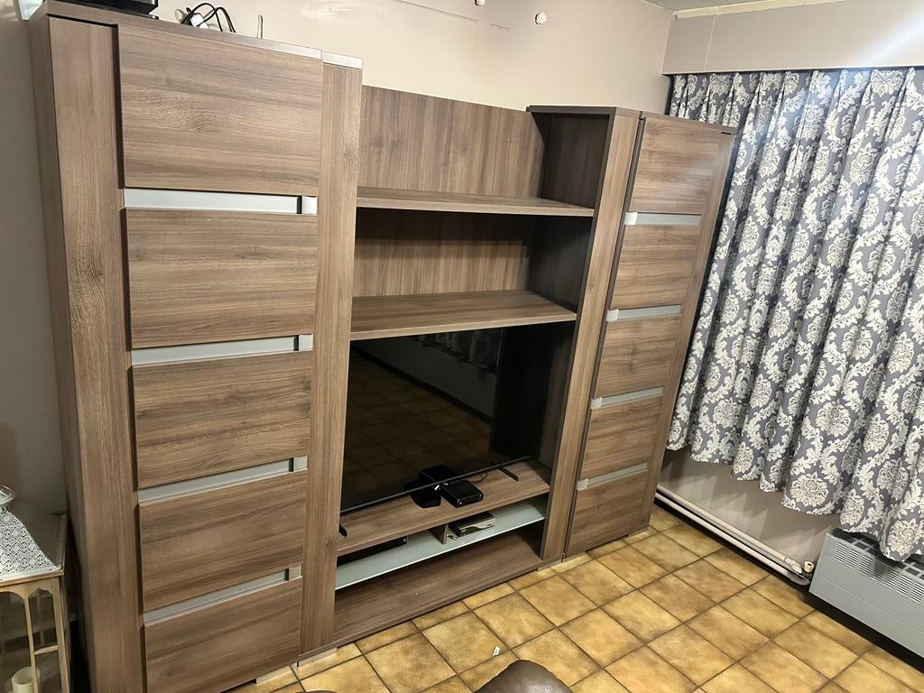 Moderne televisiekast / wandmeubel, Huis en Inrichting, Kasten |Televisiemeubels, Zo goed als nieuw, 200 cm of meer, 200 cm of meer