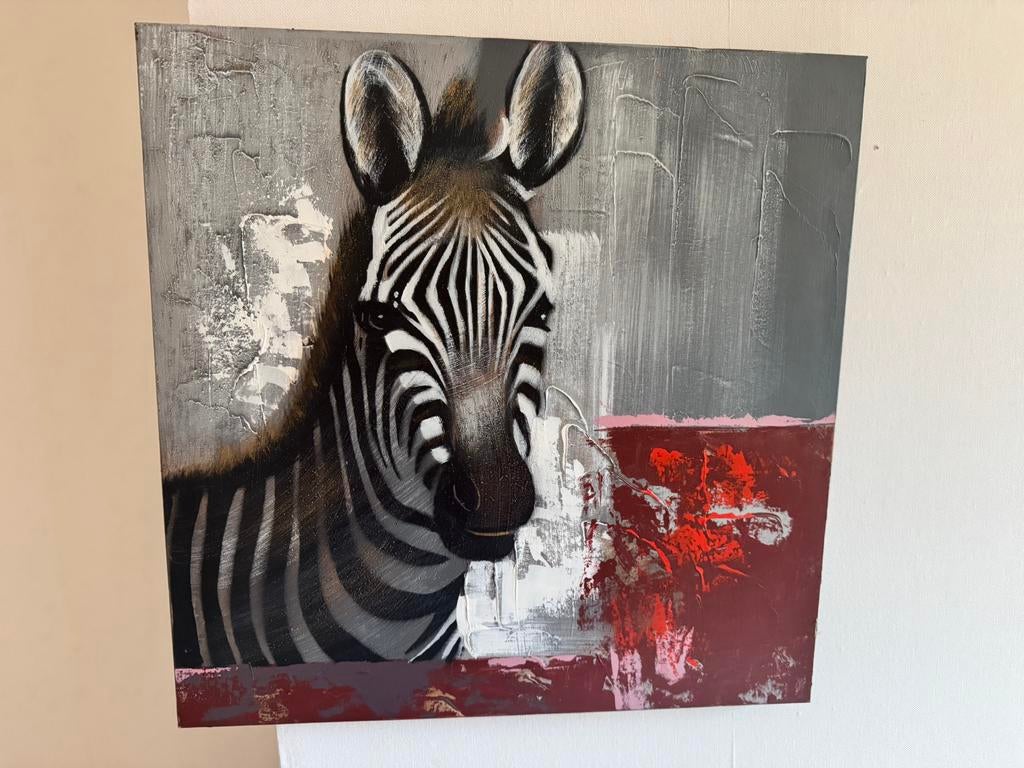 Decoratief schilderij zebra – modern interieur – canvas, Enlèvement