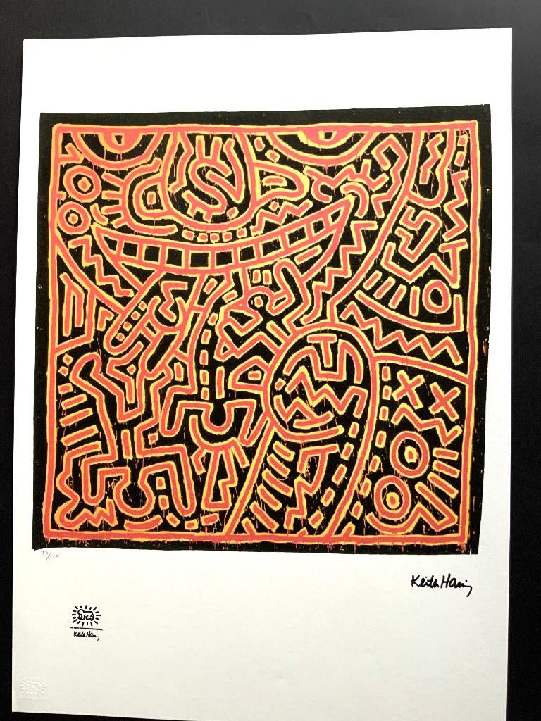 Litho van Keith Haring ( 70 X 50 cm), Antiek en Kunst, Ophalen of Verzenden