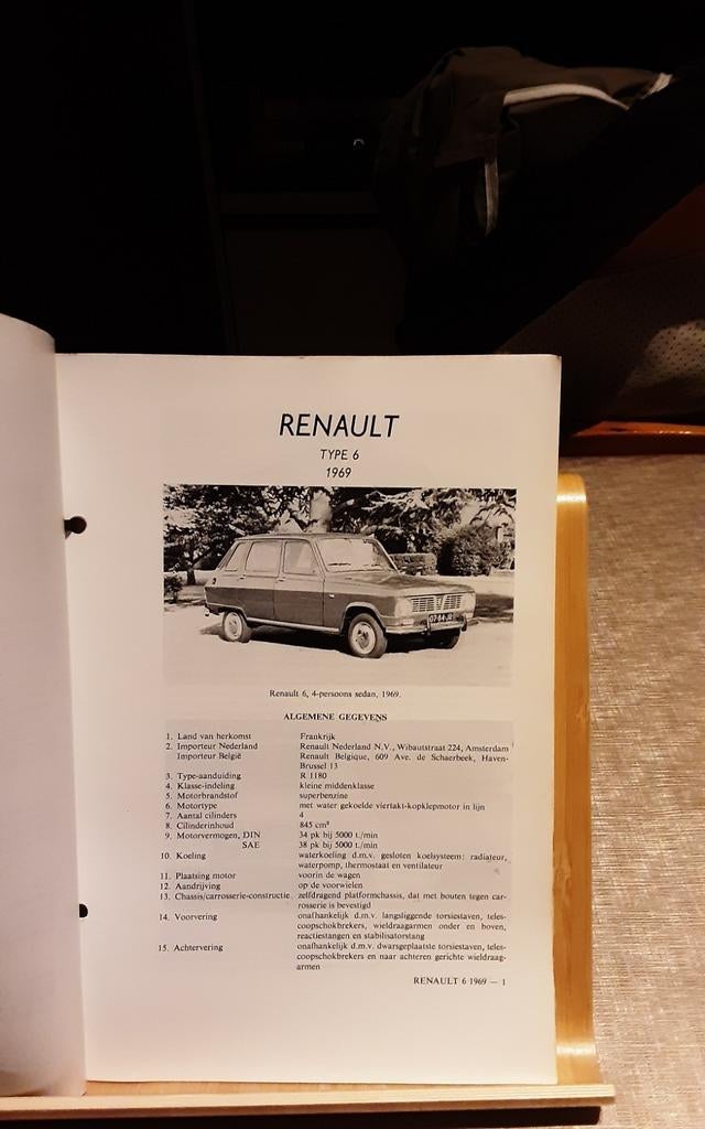 Renault 6 technische fiche, Boeken, Auto's | Boeken, Ophalen of Verzenden, Zo goed als nieuw, Renault