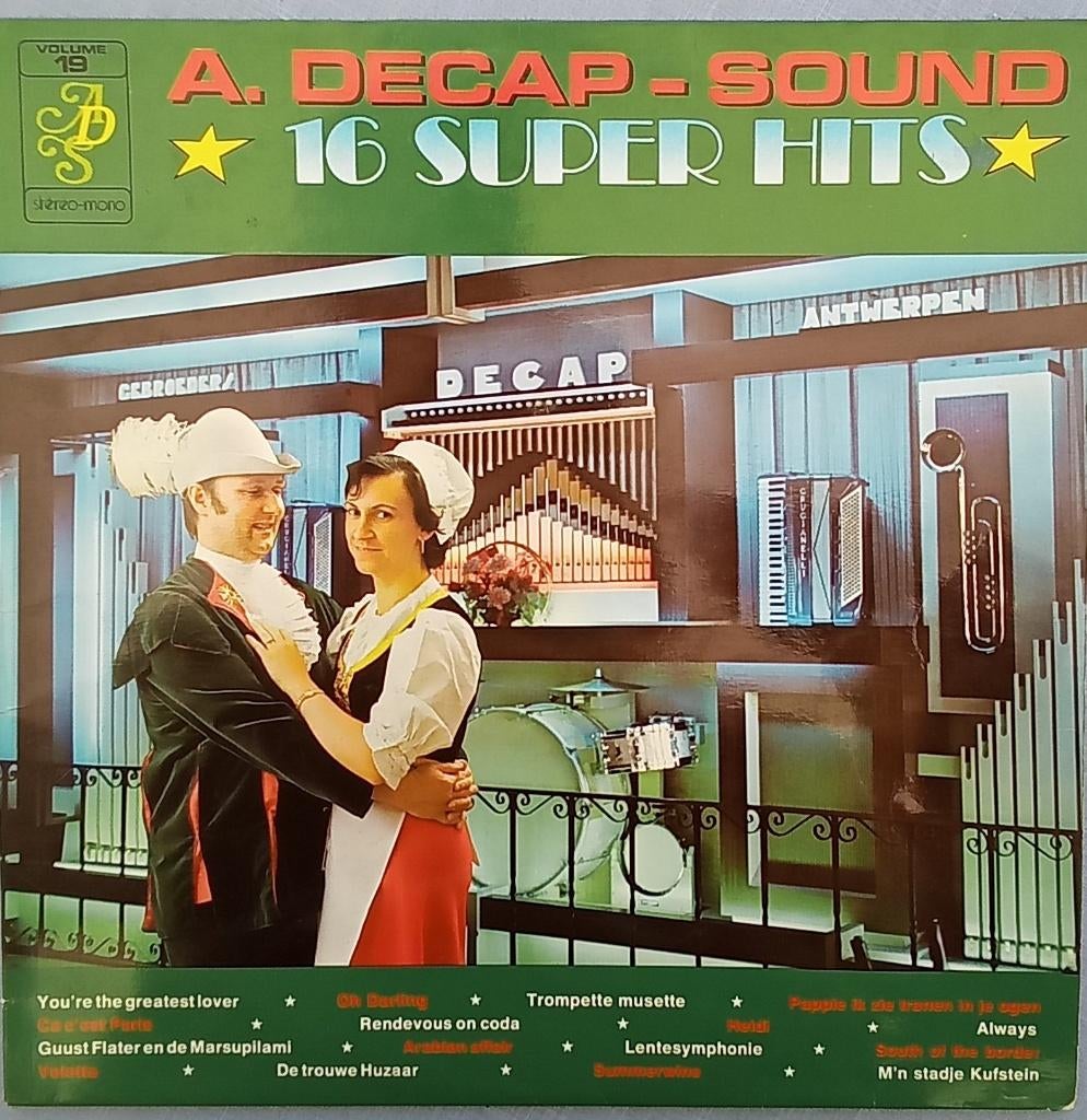 Orgel - A. Decap-Sound - 16 Super Hits - Volume 19   - LP -, Ophalen of Verzenden