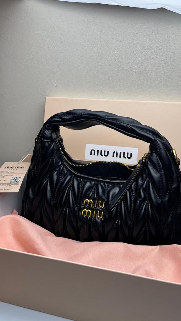 Nieuwe zwarte leren tas miu miu, Ophalen of Verzenden