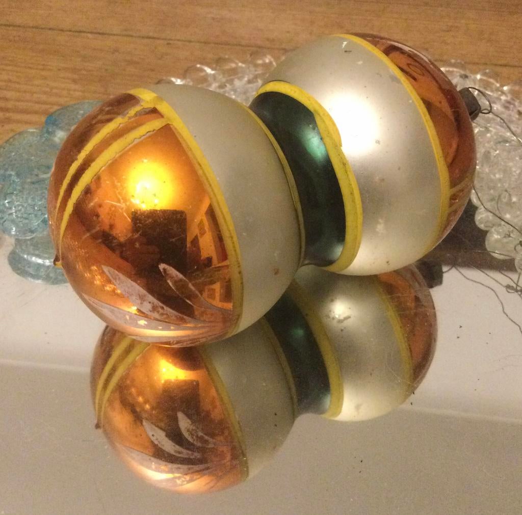 Schitterende oude glazen kerstbal, Antiek en Kunst