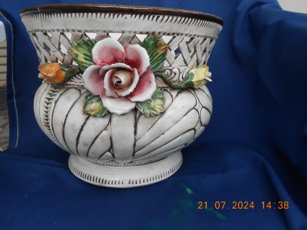 pot de fleurs rétro, Enlèvement ou Envoi, Rond, Comme neuf, Intérieur