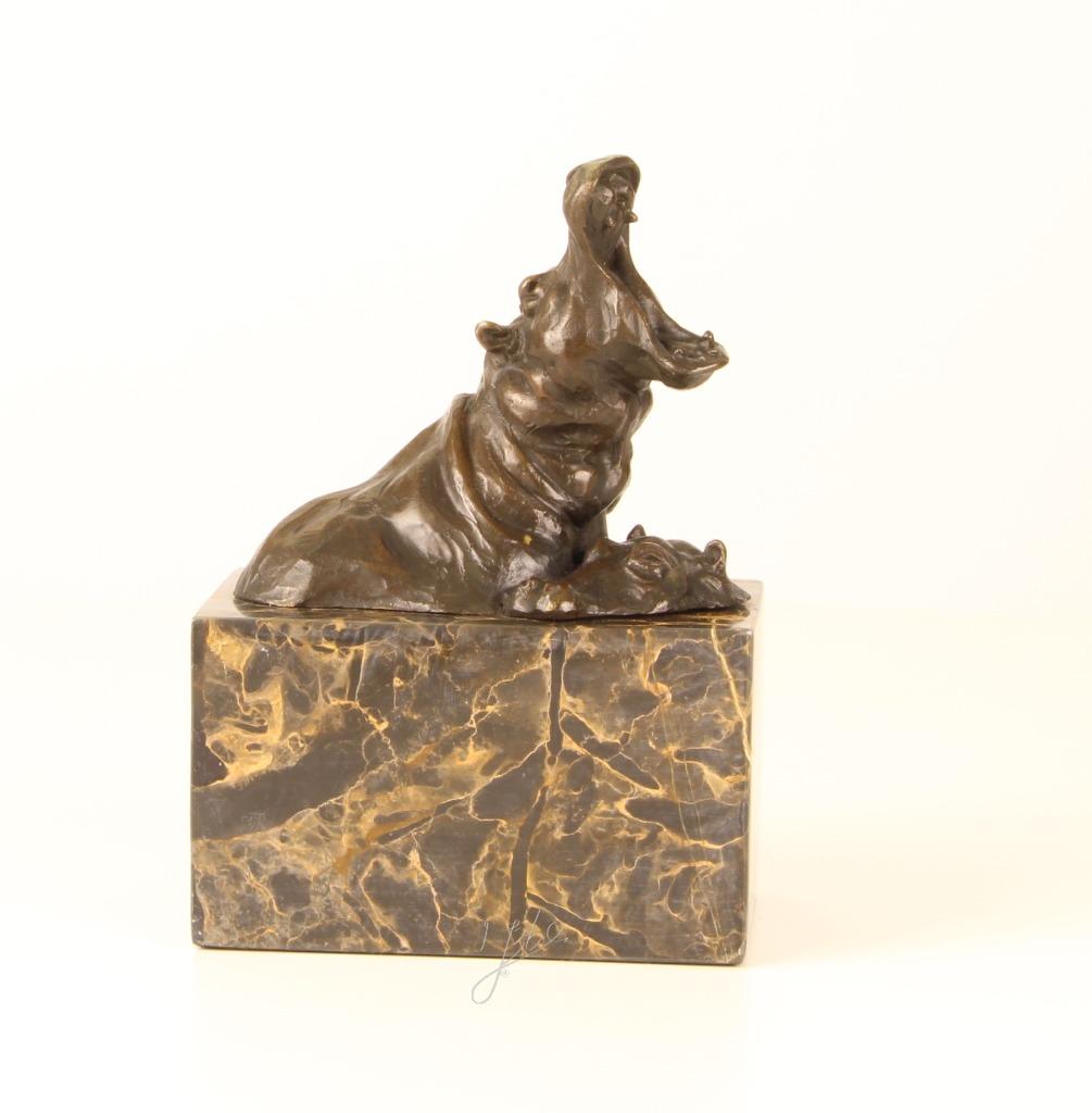 Bronzen Beeld ban twee badende Nijlpalen GRATIS LEVERING, Antiek en Kunst, Verzenden, Brons