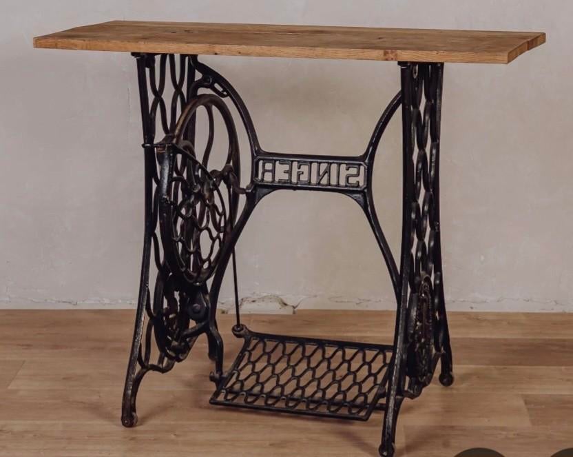 Singer Set van 2 smeedijzeren tafelpoten, Ophalen, Gebruikt