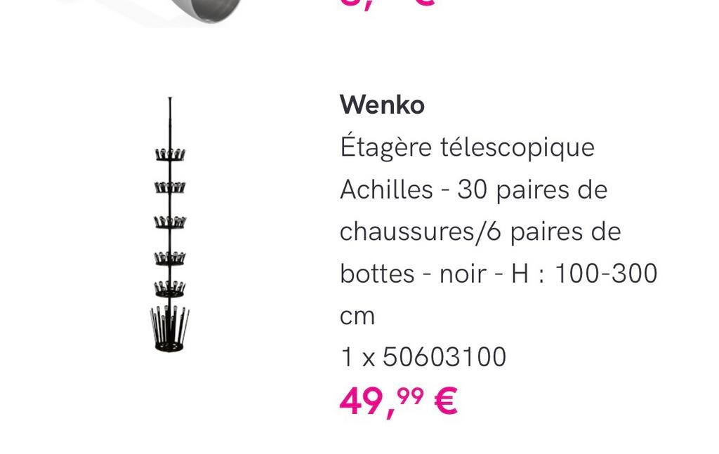 Etagere à chaussures WENKO, Enlèvement, Neuf