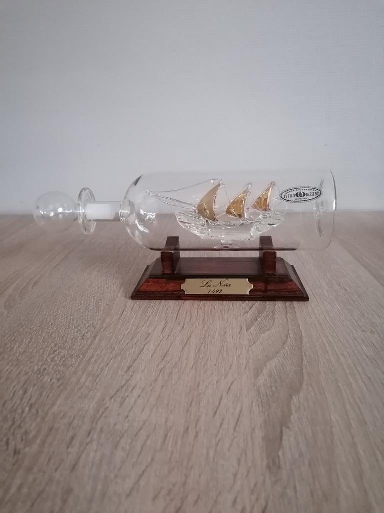 Schip in glazen fles, Santa Maria vintage, Ophalen