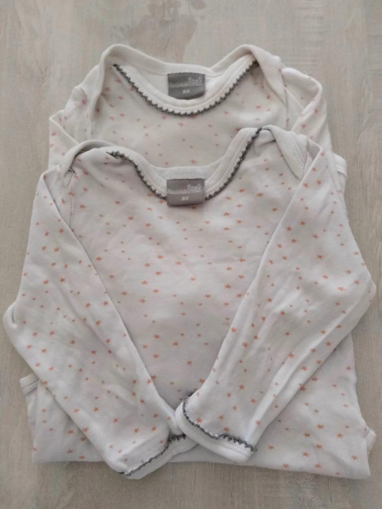 2 body's lange mouwen maat 80, Kinderen en Baby's, Babykleding | Maat 80, Nacht- of Onderkleding, Meisje, Ophalen of Verzenden