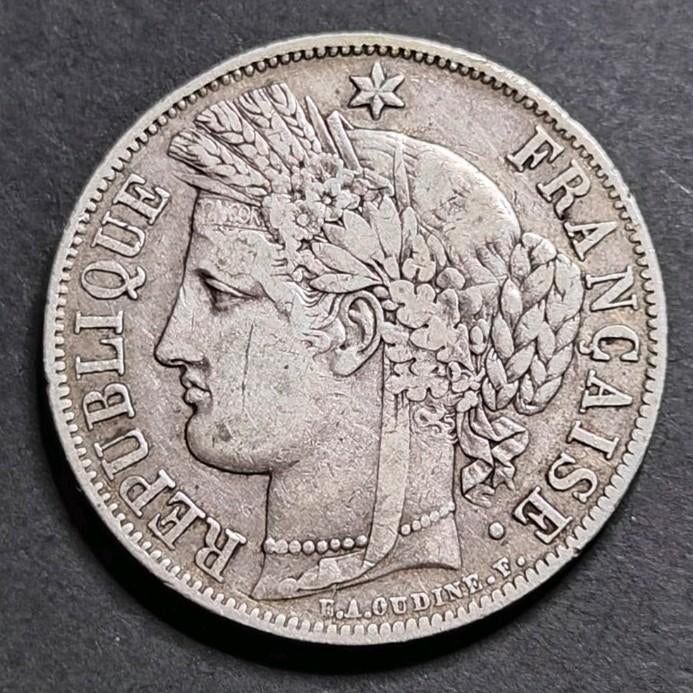 5 Francs  1850, Ophalen of Verzenden, Frankrijk, Losse munt, Zilver